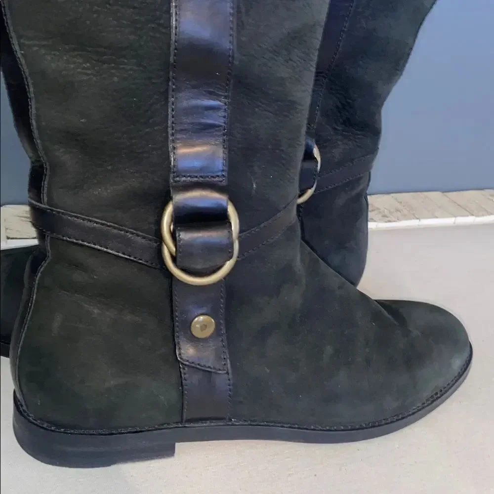 Nike Air Cole Haan Black Knee-High Women's Boots With buckle 9B